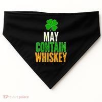 May Contain Whiskey Funny St Patricks Day USA-Made Doggie Bandana thumb 0