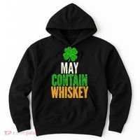 May Contain Whiskey Funny St Patricks Day Hoodie thumb 0