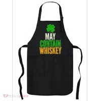 May Contain Whiskey Funny St Patricks Day Apron thumb 0