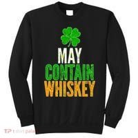 May Contain Whiskey Funny St Patricks Day Sweatshirt thumb 0