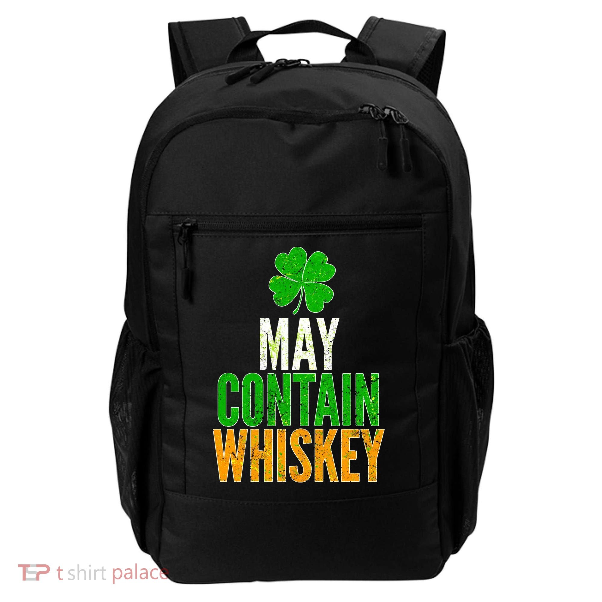 May Contain Whiskey Funny St Patricks Day Backpack