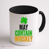 May Contain Whiskey Funny St Patricks Day Coffee Mug thumb 1
