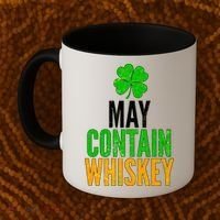 May Contain Whiskey Funny St Patricks Day Coffee Mug thumb 2