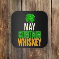 May Contain Whiskey Funny St Patricks Day Coaster thumb 0