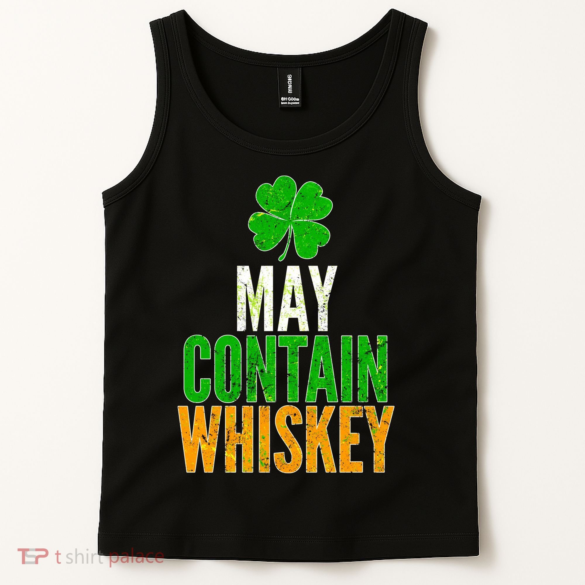 May Contain Whiskey Funny St Patricks Day Tank Top