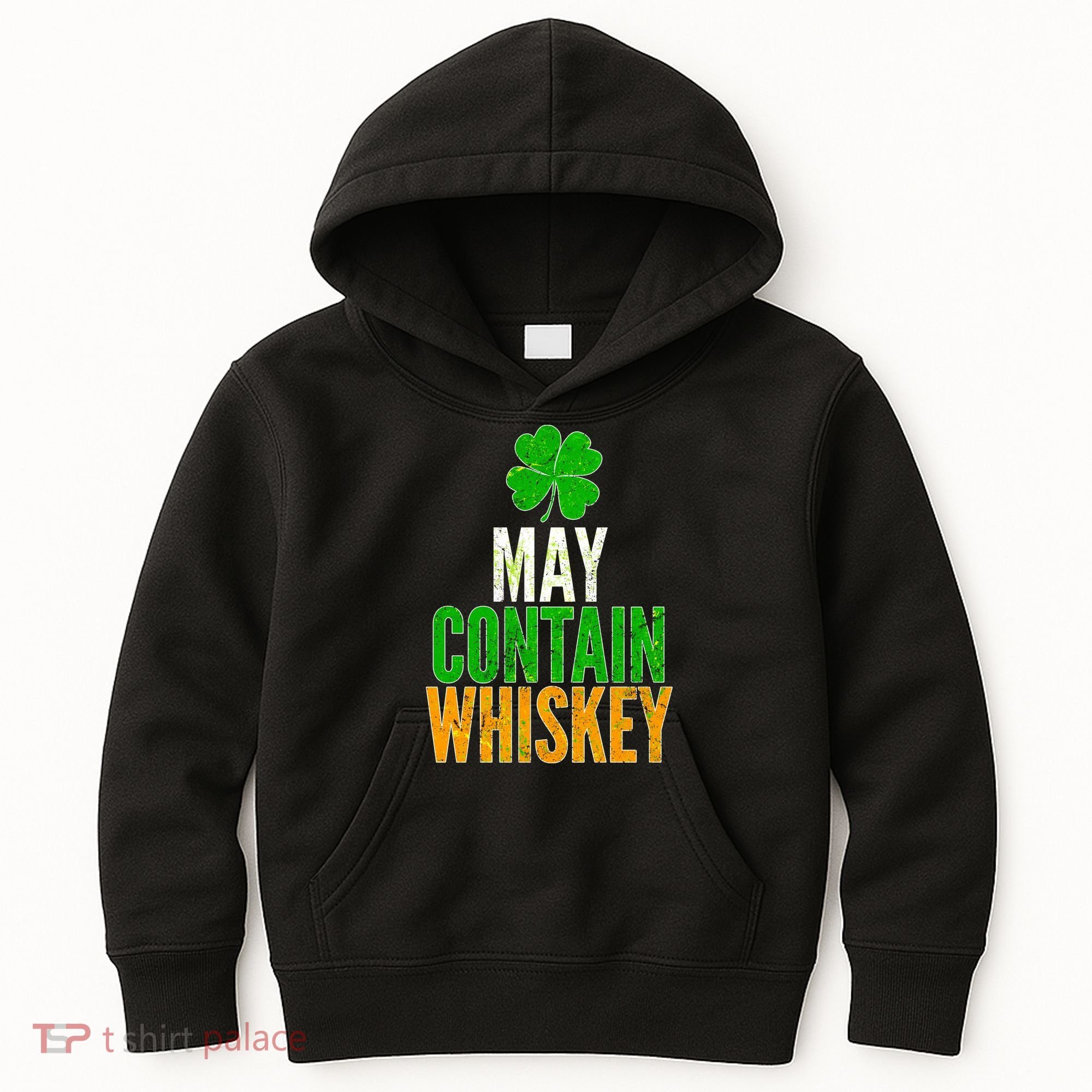 May Contain Whiskey Funny St Patricks Day Kids Hoodie