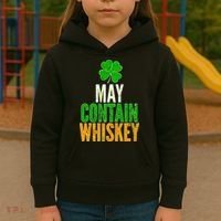 May Contain Whiskey Funny St Patricks Day Kids Hoodie thumb 3