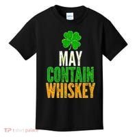 May Contain Whiskey Funny St Patricks Day Kids T-Shirt thumb 0