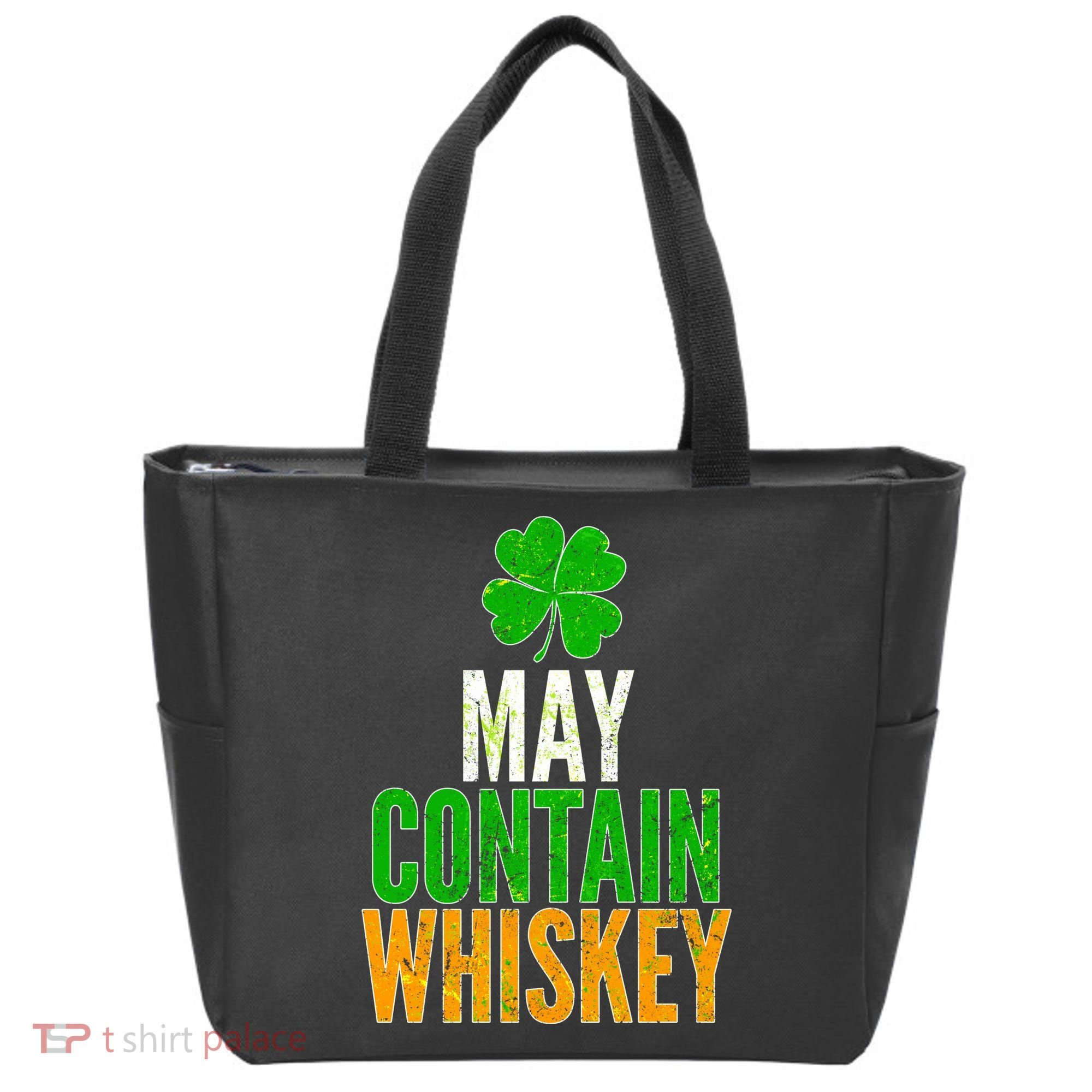May Contain Whiskey Funny St Patricks Day Tote Bag