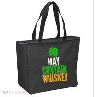 May Contain Whiskey Funny St Patricks Day Tote Bag thumb 2