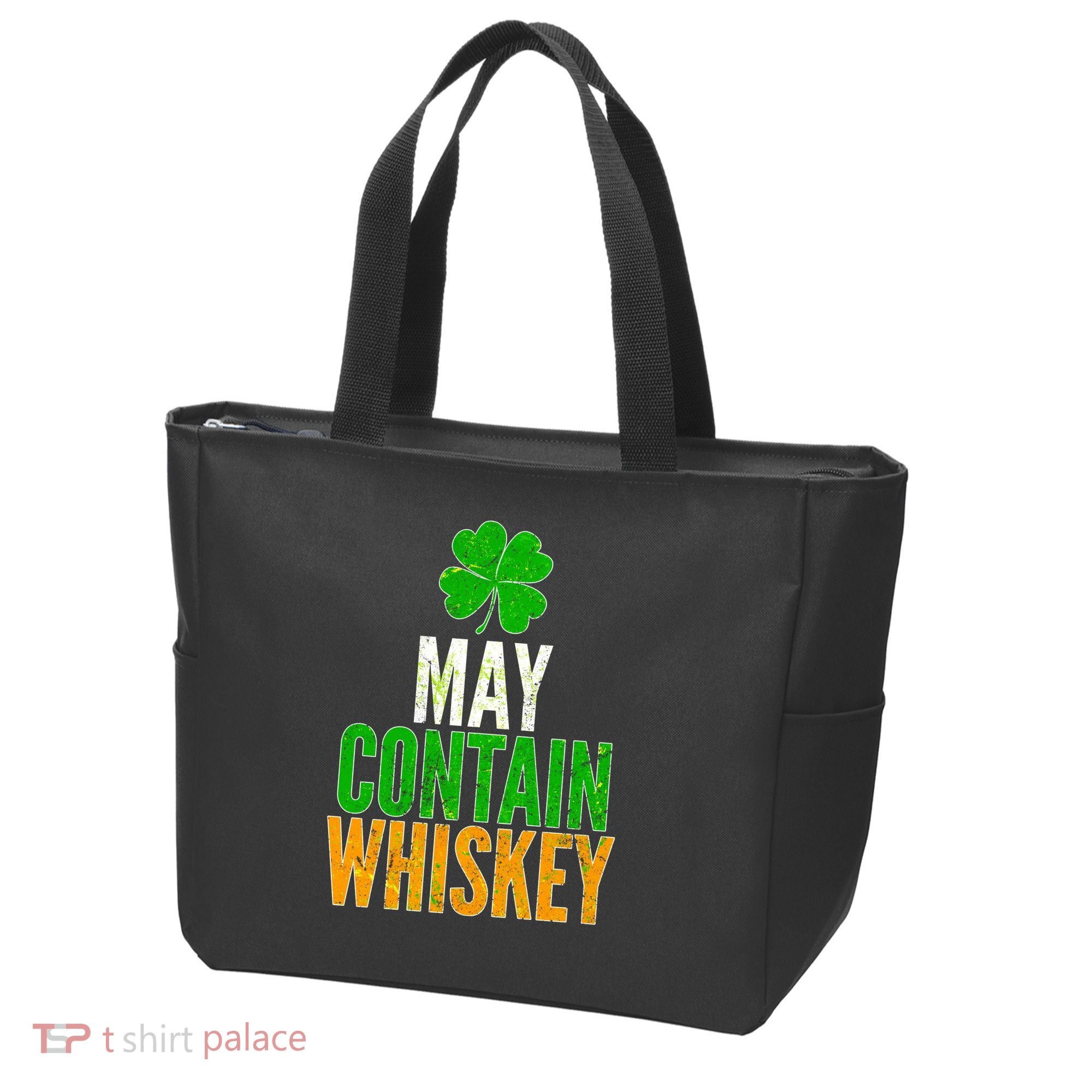 May Contain Whiskey Funny St Patricks Day Tote Bag