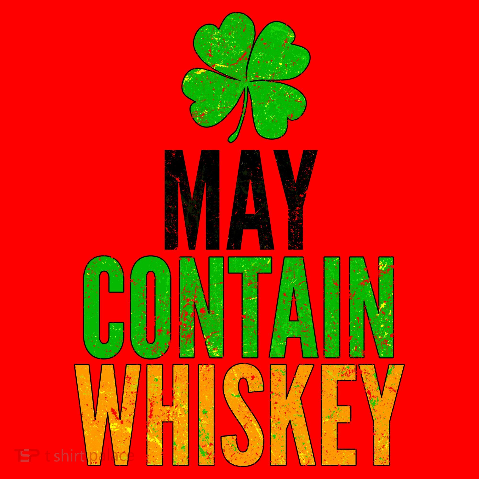 May Contain Whiskey Funny St Patricks Day Santa Hat