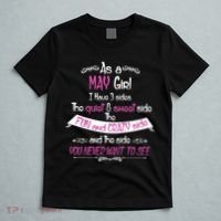 May Girl Sweet But Crazy Funny Birthday T-Shirt thumb 5