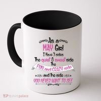 May Girl Sweet But Crazy Funny Birthday Coffee Mug thumb 0