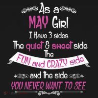 May Girl Sweet But Crazy Funny Birthday Women's Hoodie thumb 2