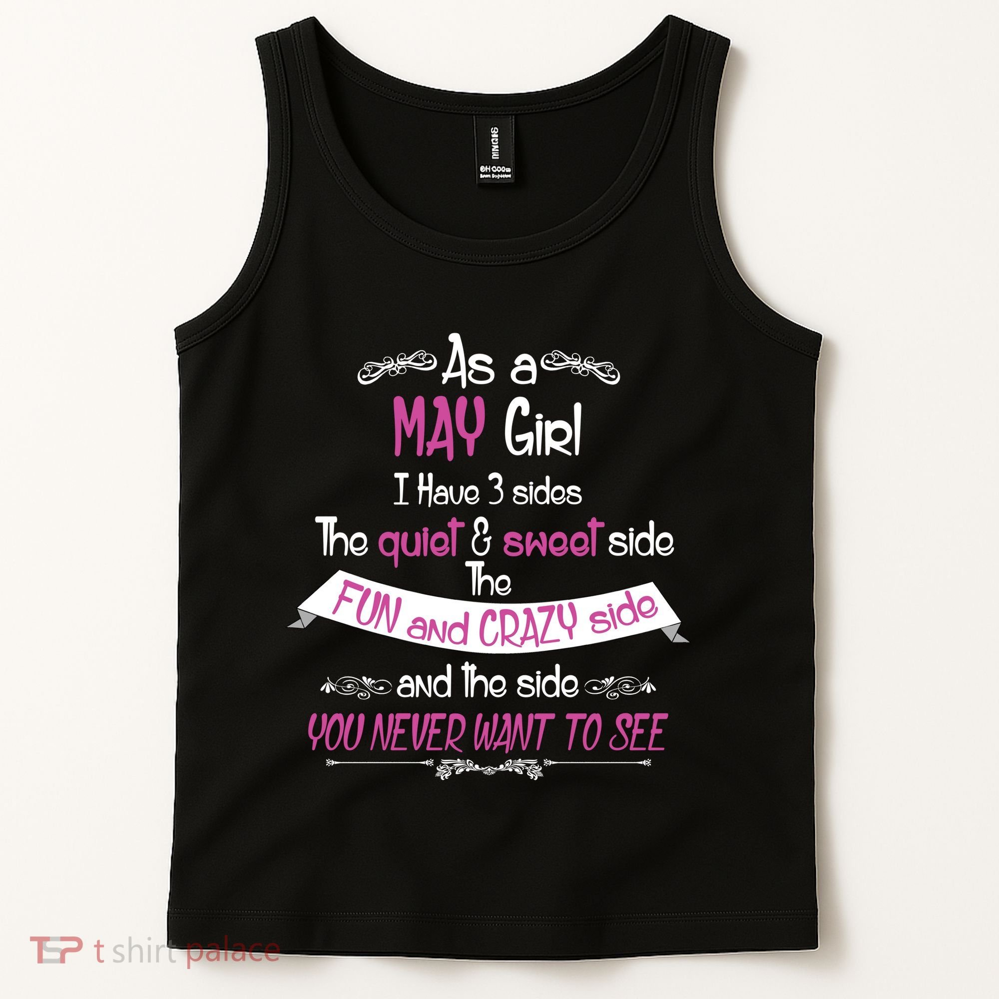 May Girl Sweet But Crazy Funny Birthday Tank Top
