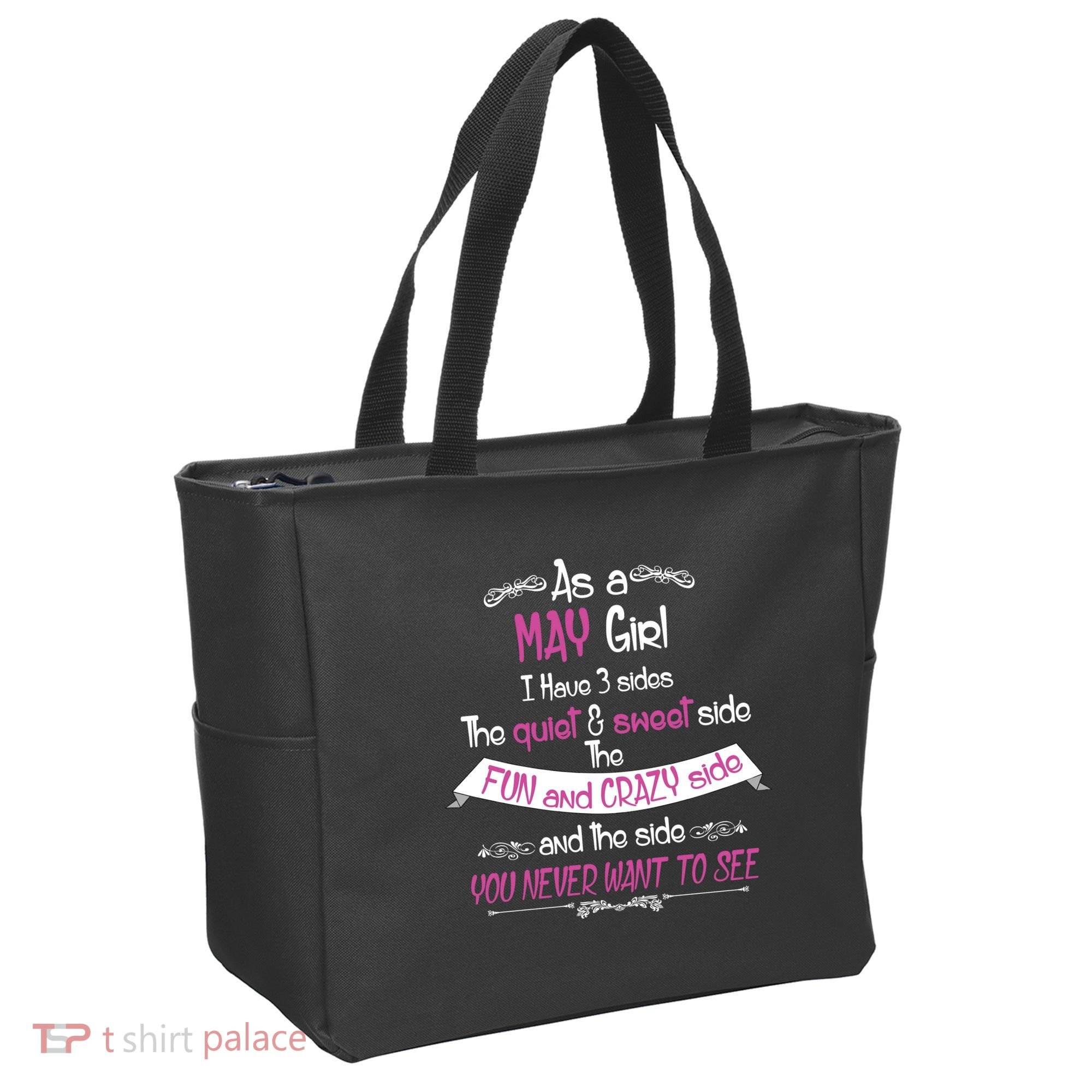 May Girl Sweet But Crazy Funny Birthday Tote Bag