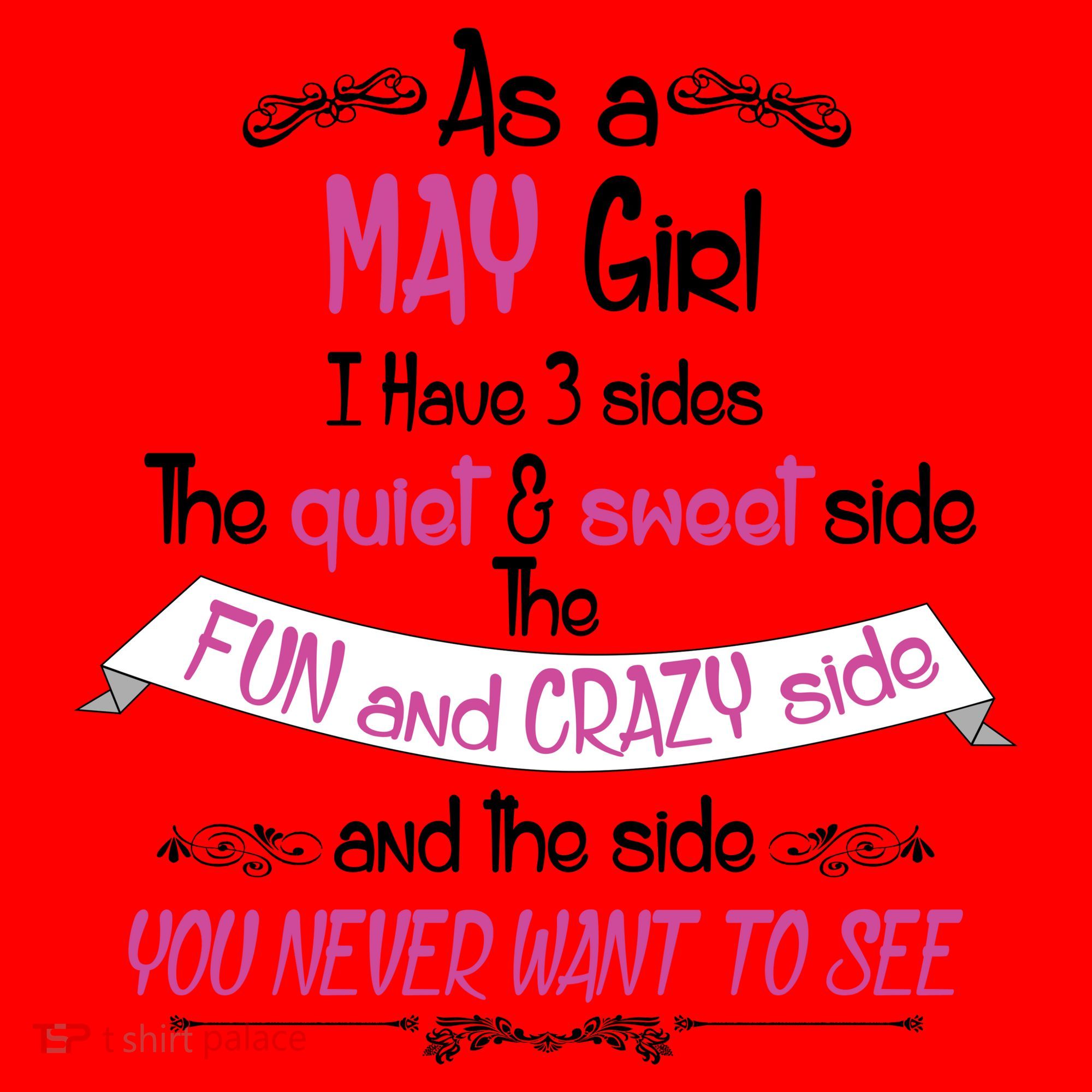 May Girl Sweet But Crazy Funny Birthday Santa Hat