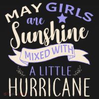 May Girls Are Sunshine Mixed With Hurricane Long Sleeve Shirt thumb 2
