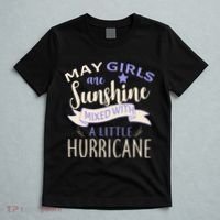 May Girls Are Sunshine Mixed With Hurricane T-Shirt thumb 5