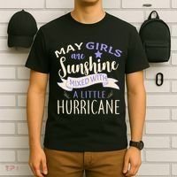 May Girls Are Sunshine Mixed With Hurricane T-Shirt thumb 6