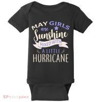 May Girls Are Sunshine Mixed With Hurricane Baby Bodysuit thumb 0