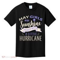 May Girls Are Sunshine Mixed With Hurricane Kids T-Shirt thumb 0
