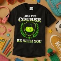 May The Course Be With You Golfing Kids T-Shirt thumb 3