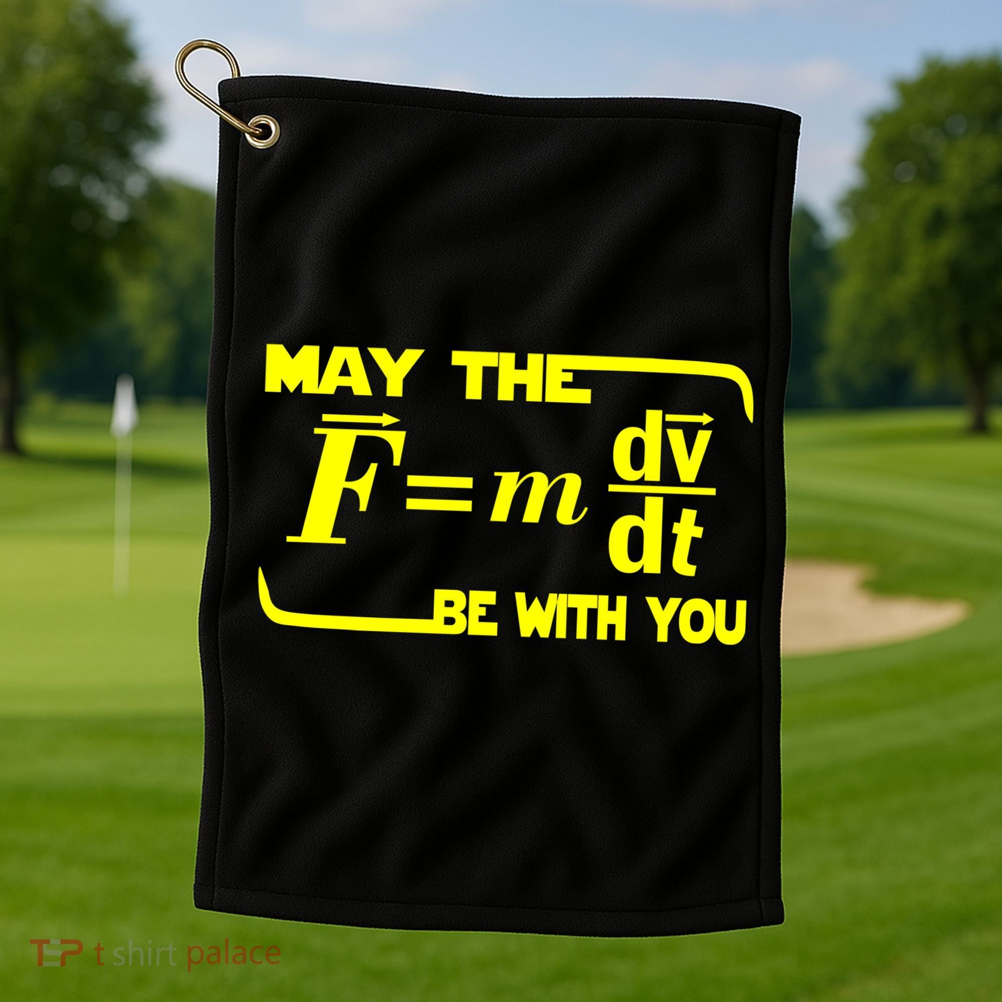 May The (F=mdv/dt) Be With You Physics Golf Towel