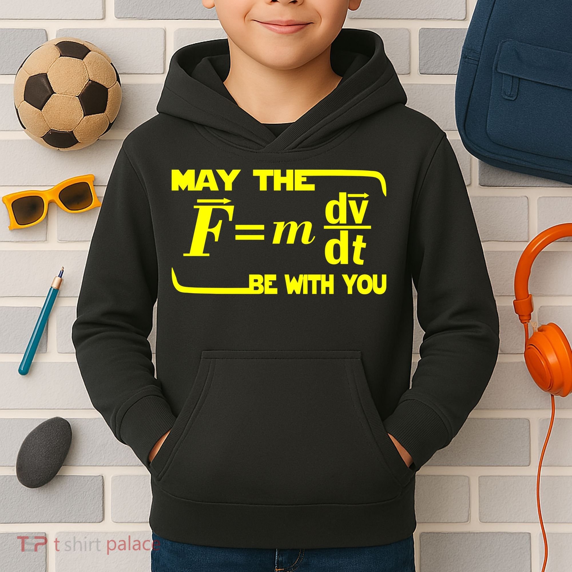 May The (F=mdv/dt) Be With You Physics Kids Hoodie