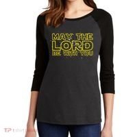 May The Lord Be With You Women's Tri-Blend 3/4-Sleeve Raglan Shirt thumb 2