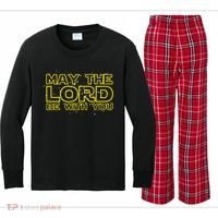 May The Lord Be With You Kids Long Sleeve Plaid Pajama Set thumb 0