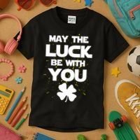 May The Luck Be With You Irish Parody Kids T-Shirt thumb 3