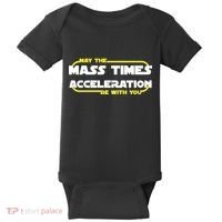 May The Mass Times Acceleration Be With You Baby Bodysuit thumb 0
