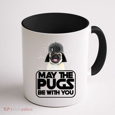 May The Pugs Be With You Coffee Mug back