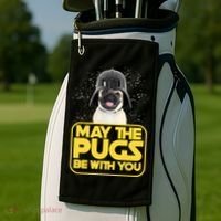 May The Pugs Be With You Golf Towel thumb 2