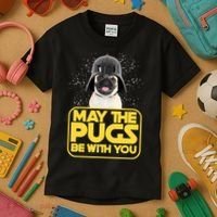 May The Pugs Be With You Kids T-Shirt thumb 3