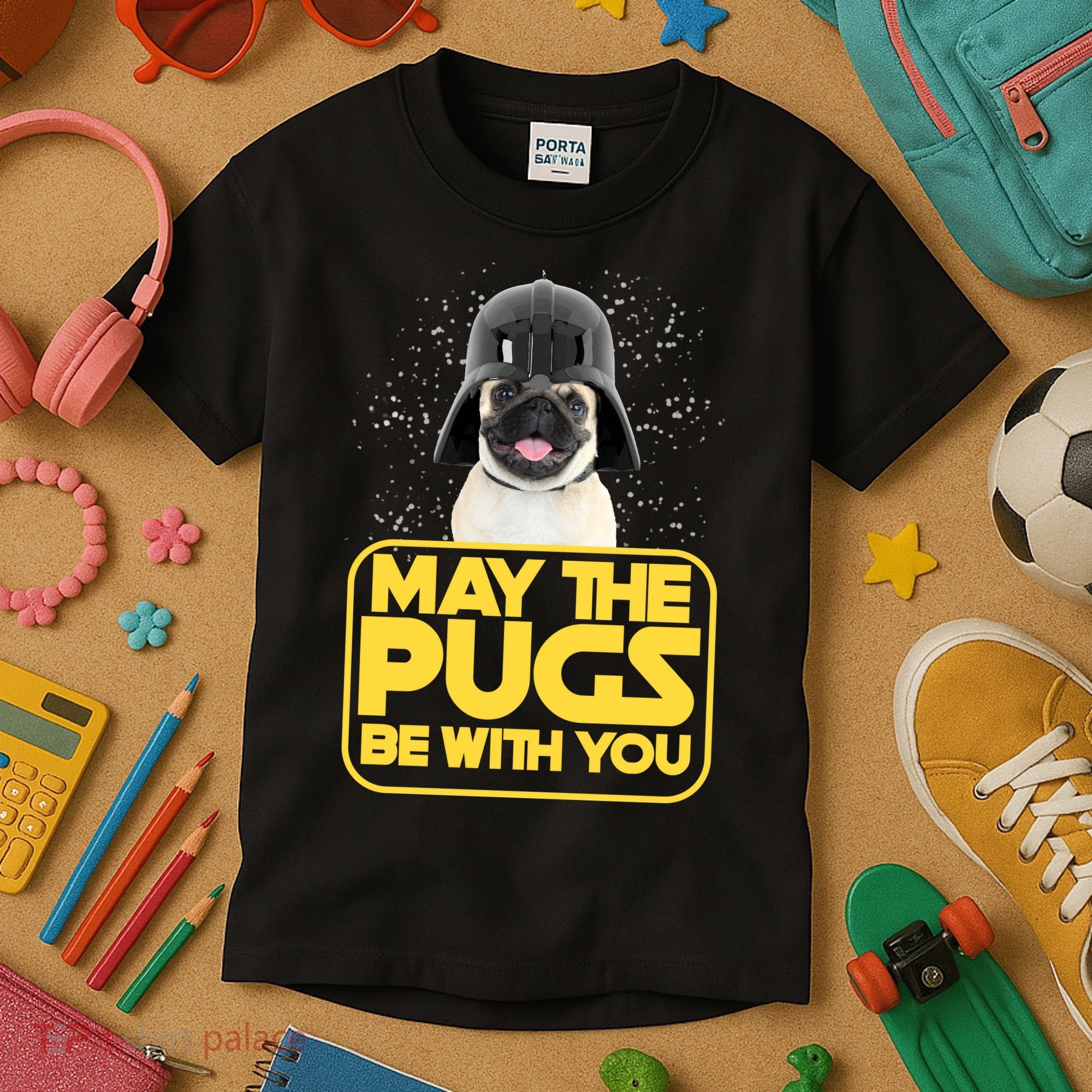 May The Pugs Be With You Kids T-Shirt