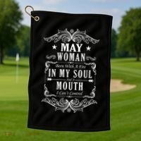 May Woman Funny Birthday Golf Towel thumb 1