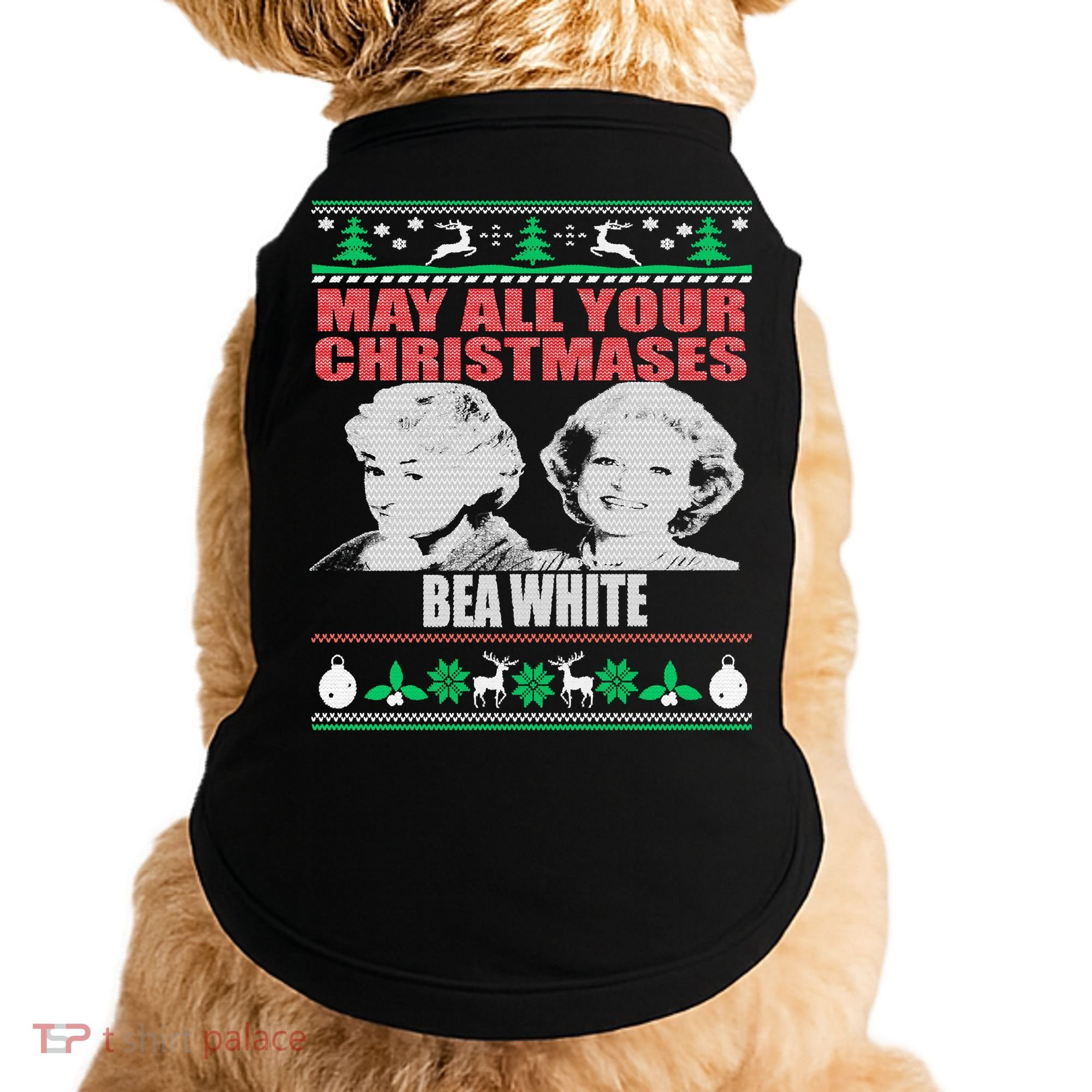 May All Your Christmases Bea White Doggie Tank