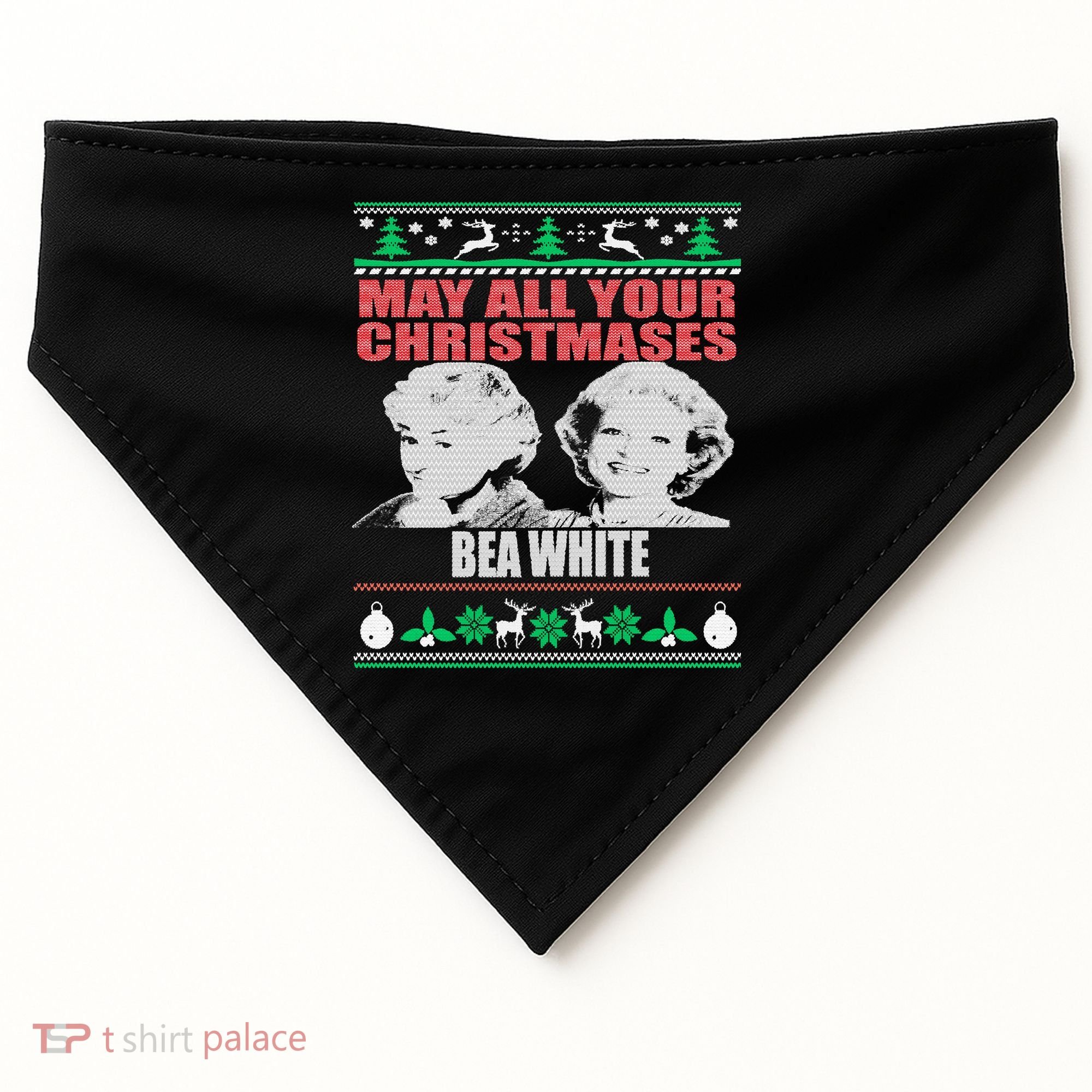 May All Your Christmases Bea White USA-Made Doggie Bandana