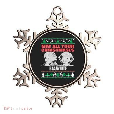 May All Your Christmases Bea White Ornament