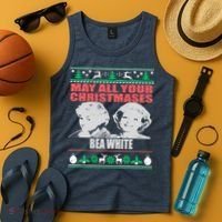 May All Your Christmases Bea White Tank Top thumb 4