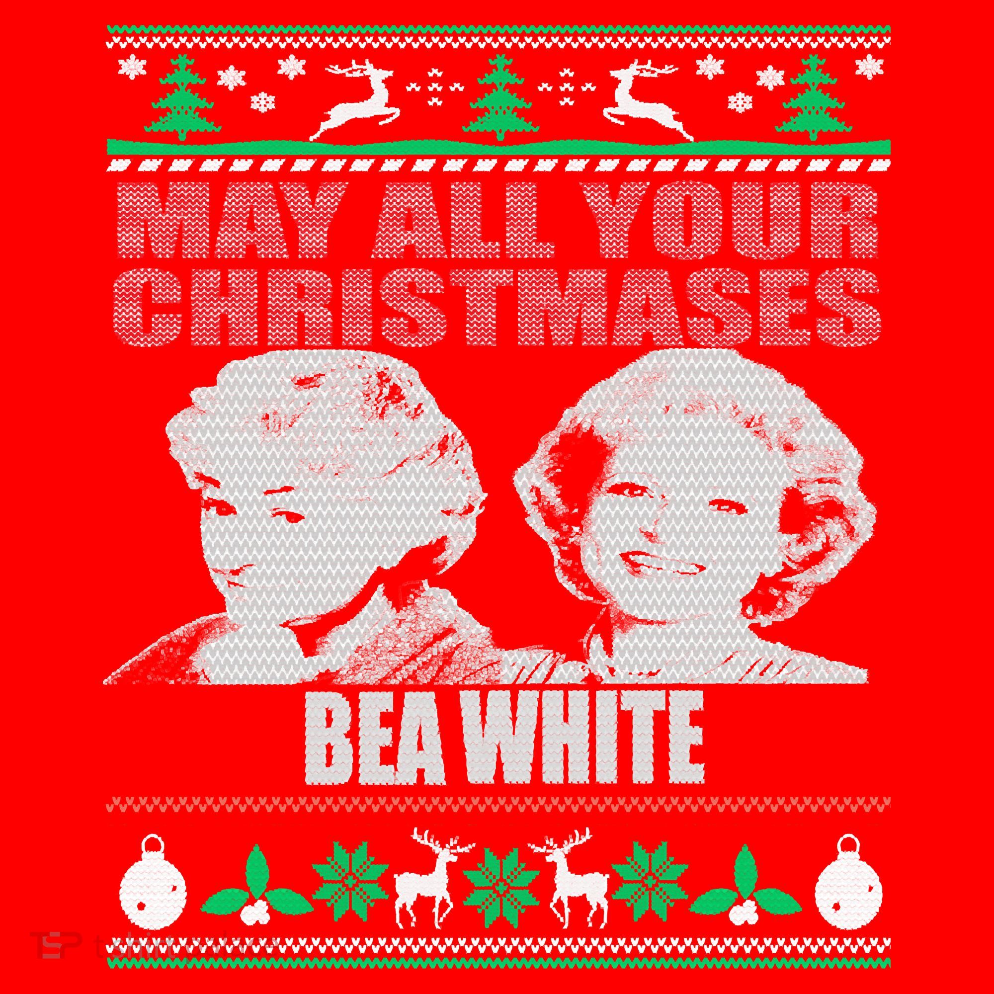 May All Your Christmases Bea White Santa Hat