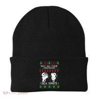 May All Your Christmases Bea White Funny Holiday Ugly Cute Gift Beanie thumb 0