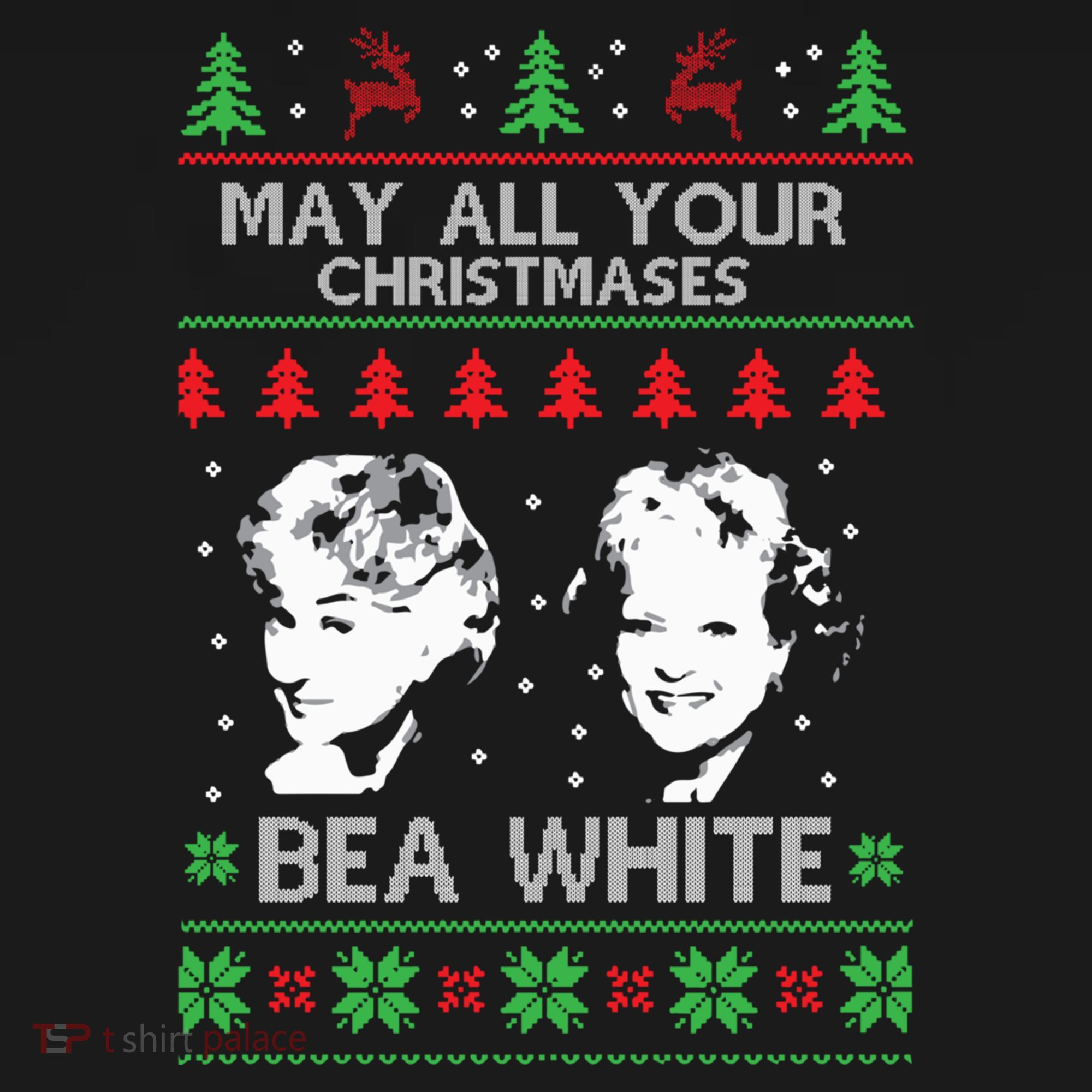 May All Your Christmases Bea White Funny Holiday Ugly Cute Gift Women's Hoodie