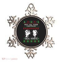 May All Your Christmases Bea White Funny Holiday Ugly Cute Gift Ornament thumb 0