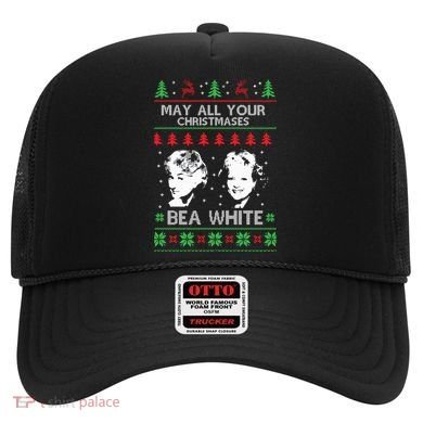 May All Your Christmases Bea White Funny Holiday Ugly Cute Gift Hat