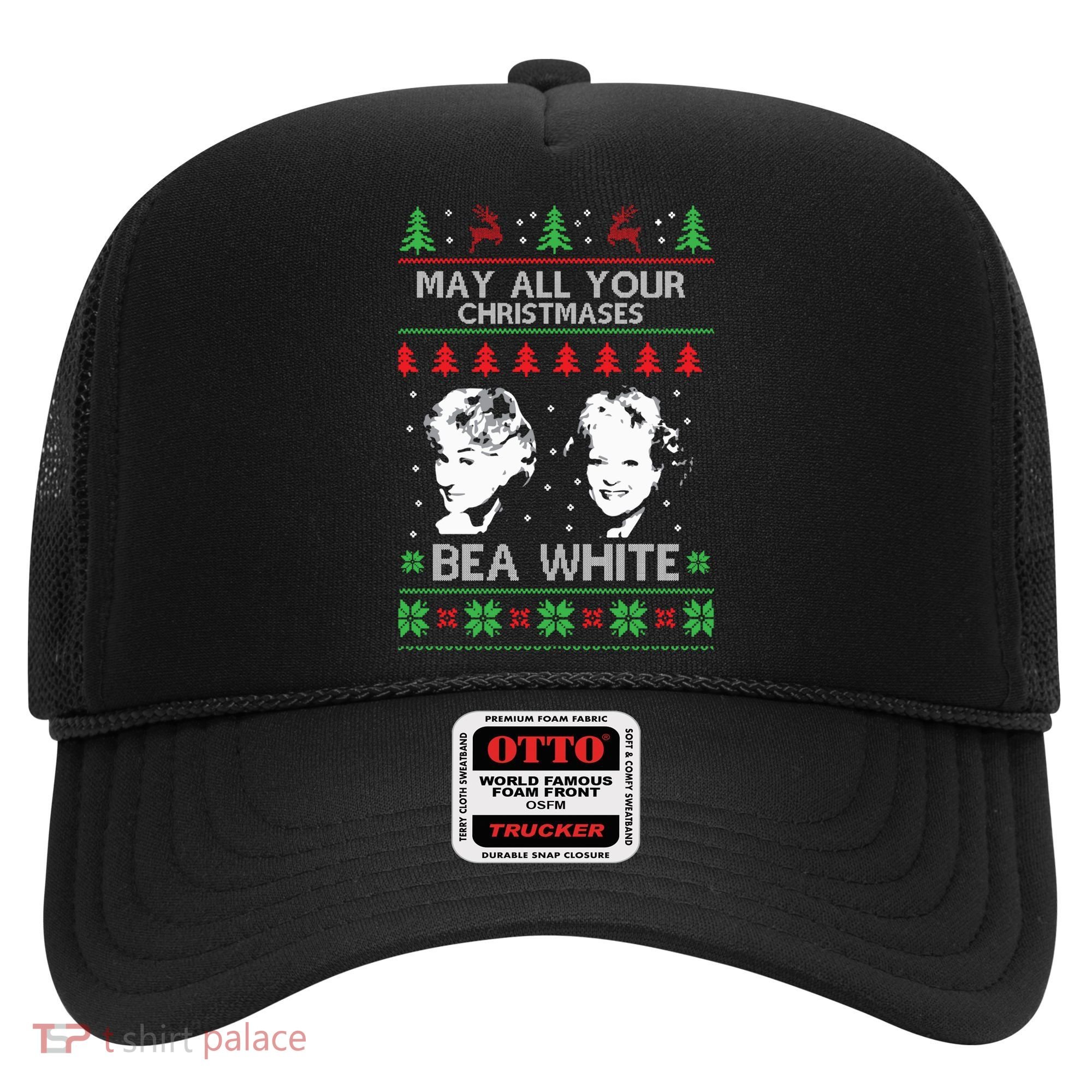 May All Your Christmases Bea White Funny Holiday Ugly Cute Gift Hat