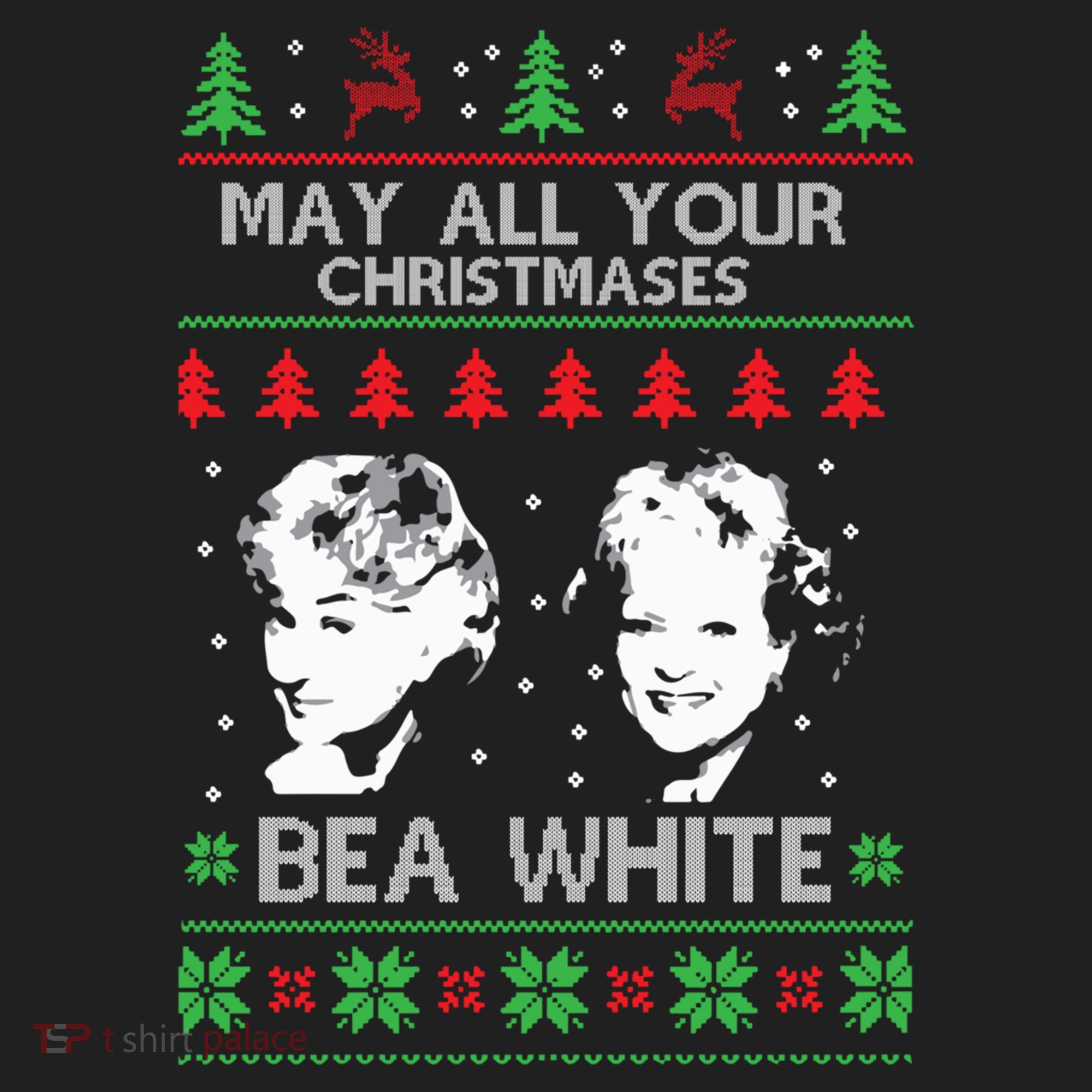 May All Your Christmases Bea White Funny Holiday Ugly Cute Gift Hat